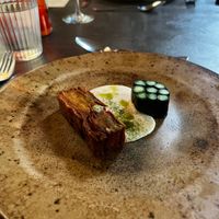 Asparagus mosaic with potato pave at Saorsa 1875 in Pitlochry