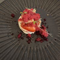 yogurt and strawberries   at Saorsa 1875 in Pitlochry