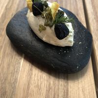 Almond-infused Butter with olives, capers, wild garlic seeds and dill at Saorsa 1875 in Pitlochry