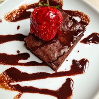 Chocolate brownie at Saorsa 1875 in Pitlochry
