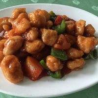 Vegetarian sweet & sour chicken (I think), ¥30 at Jin Hai Ge Su Si Guan in Shenzhen