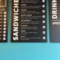 Menú. Garden option can be vegan  at Leroy's Bagels in Denver