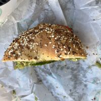 Garden bagel   at Leroy's Bagels in Denver