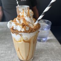 Biscotti luxury milkshake ( vegan)  at Little Devil's Cafe in Aberystwyth