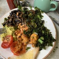 So good I started eating it before remembering pic. Angelic vegan breakfast gf style    at Little Devil's Cafe in Aberystwyth