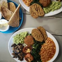 Vegan all day breakfast at Little Devil's Cafe in Aberystwyth