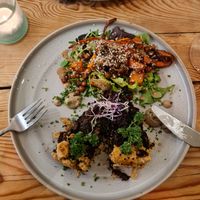 Paddenstoelen galette met bospeensalade at VanPlanten in Utrecht