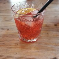 Homemade kombucha (hibiscus) at VanPlanten in Utrecht