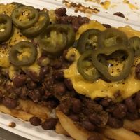 Chili cheese fries added jalapeños at Vegan Brüder in Fort Lauderdale