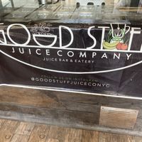 The banner  at Good Stuff Juice Company in New York City