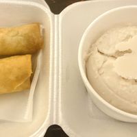 Banana spring rolls with vegan ice cream  at Wheel of Life in Irvine