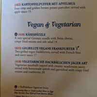 Meatless menu options at Hofbrauhaus in Las Vegas