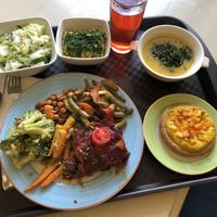 My plate full of nice veg food at Lyublyu i Blagodaryu in Yekaterinburg