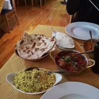 Mushroom fried rice with aubergine and Naan bread at The Everest in Westport