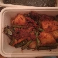 Potatoes and green beans at Swadish in Glasgow