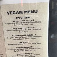 Menu starters at Swadish in Glasgow