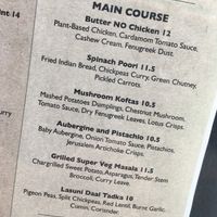 Menu main courses at Swadish in Glasgow