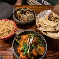 Mains, including pineapple and chilli naan bread at Swadish in Glasgow