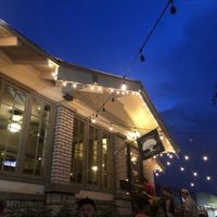 Outdoor lights and seating  at Cappy's Pizzeria in St Petersburg
