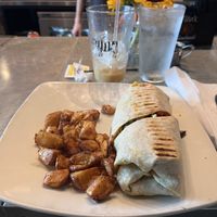 Breakfast Burrito with potatoes  at Milk & Honey in Chattanooga