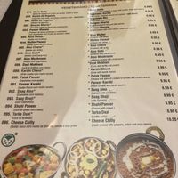 Veg menu page  at Bengal Tandoori in Lisbon