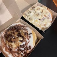 Cookie Monster & Bananas Foster  at Cinnaholic in Belmont