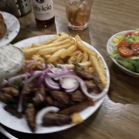 Gyros plate (salad not on same plate) (sorry, pic is made with a rock)   at Trash Chic in Cologne
