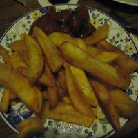 Currywurst and chips at Trash Chic in Cologne