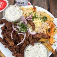 Gyrosteller with chili cheese fries (I prefer the normal fries)   at Trash Chic in Cologne