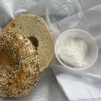 Gross, cold bagel  at Wright Bros. Brew and Brew in Austin