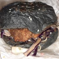 Katsu burger at Punk Vegan in Leeds
