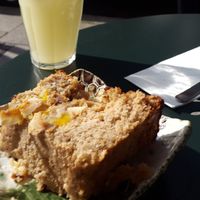 Coconut mango cake at Tushita in Munich