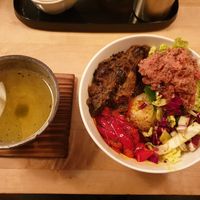 Bowl with eggplant at Tushita in Munich