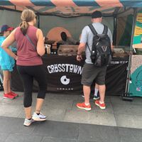 Booth where they are sold at Crosstown Doughnuts - Kings Cross Market in North London