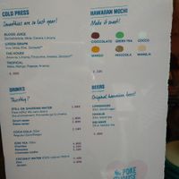 Menu of extras at Poke House in Milan