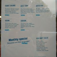 Menu with vegan option at Poke House in Milan