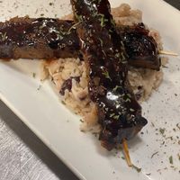 Vegan Jackfruit Beaf Ribz over Jasmine rice at Tap It Local in Norfolk