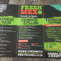 Menu at Fresh Mex in Aberdeen