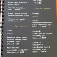 Menu at Ganesh in Guadalajara