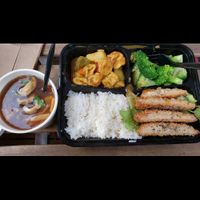 Vegan chicken lunch special at Spring Cafe in New York City