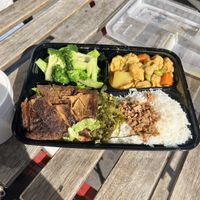 Tofu skin bento box - absolutely amazing.  at Spring Cafe in New York City