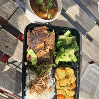 Bento box with soup included   at Spring Cafe in New York City
