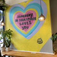 Wall art at Spring Cafe in New York City