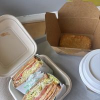 Vegan ham sandwich   at Spring Cafe in New York City