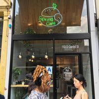 Front of cafe at Spring Cafe in New York City