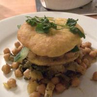 Trini Doubles - comes with side of veg and rice n beans  at Marinades in Cheltenham