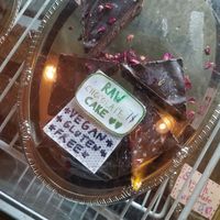 Vegan chocolate cake at Abracadabra Magic Deli in Brooklyn