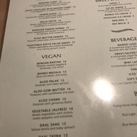 Vegan and Vegetarian menu options  at Tandoor Indian Bistro in Clarksville