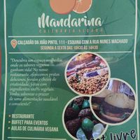 Flier ad, and with cooking lessons to book at Mandarina in Florianopolis