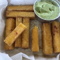 Polenta fries with avocado crema   at Leaf & Lentil in Sarasota